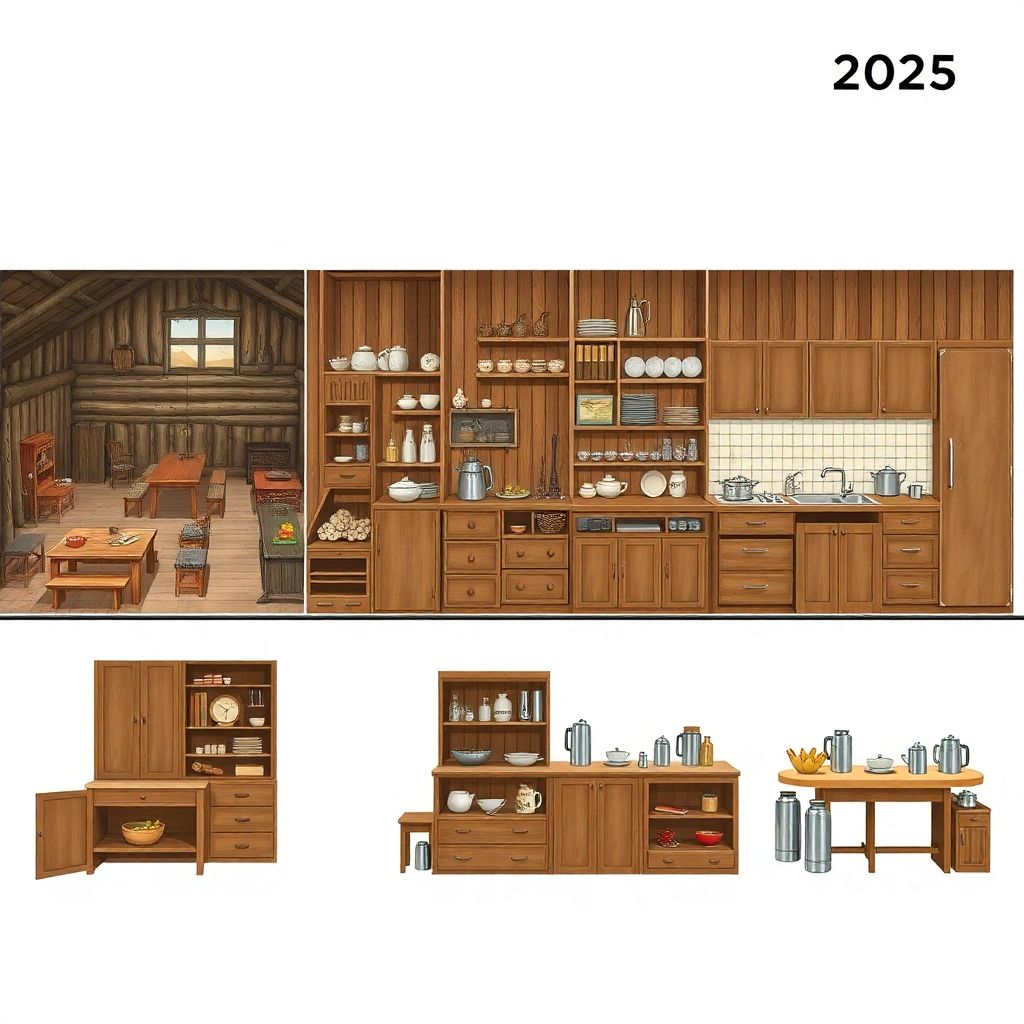 История кухонной мебели: путь от термуса до современных встроенных систем