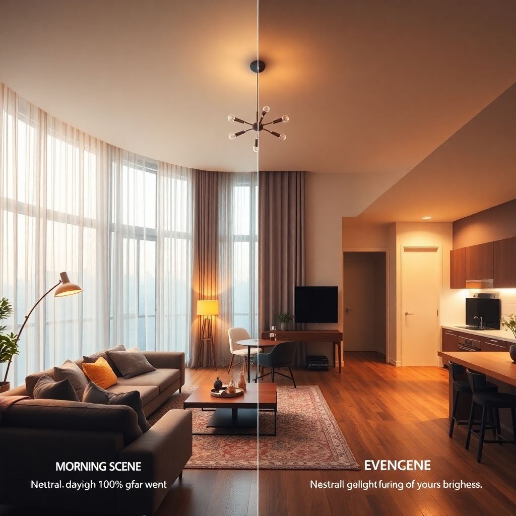 Световые сценарии: дневной свет, искусственное освещение и отражения в интерьере