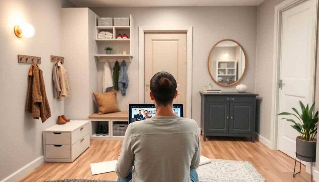 Креативные решения для хранения в узких прихожих - иллюстрация