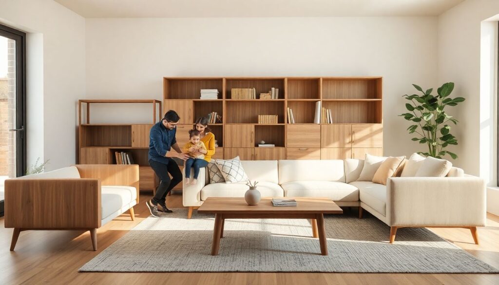 Мебель из переработанных материалов и экологичный дизайн - иллюстрация